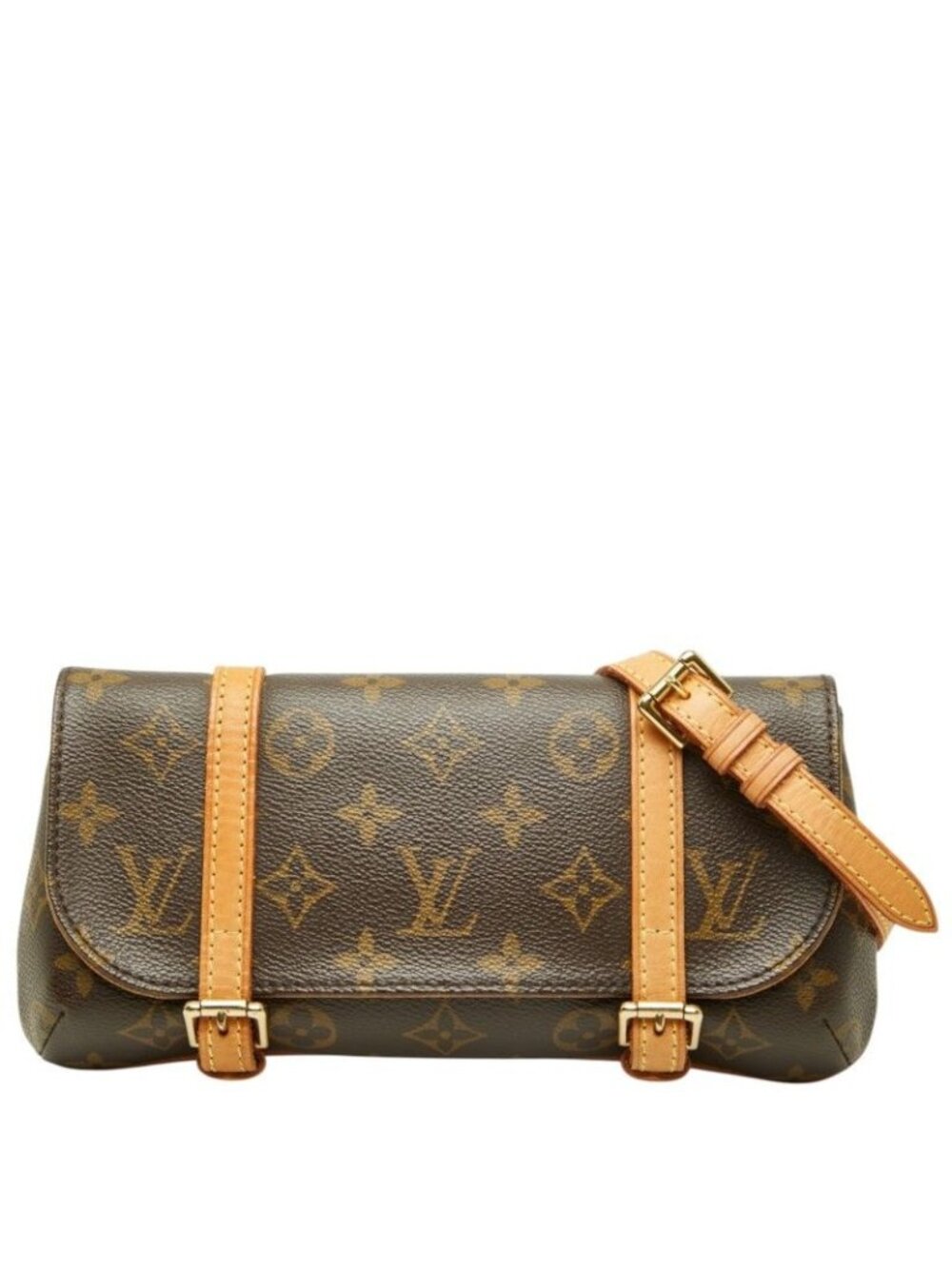 Louis Vuitton Monogram Pochette Marelle Belt Bag Brown Leather